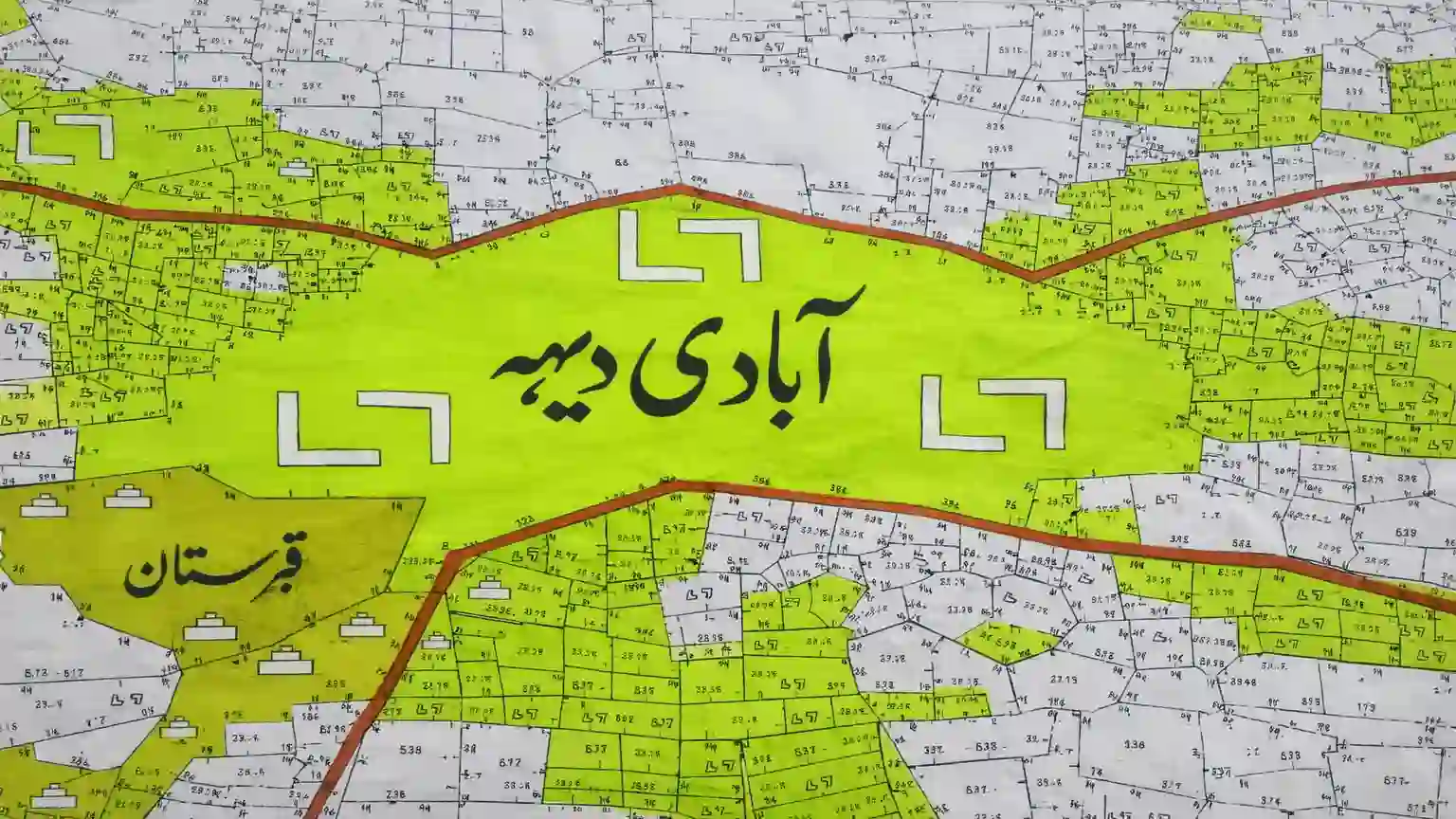 Map showing Abadi deh and Lal Lakeer