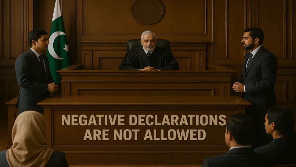 negative declaration not allowed