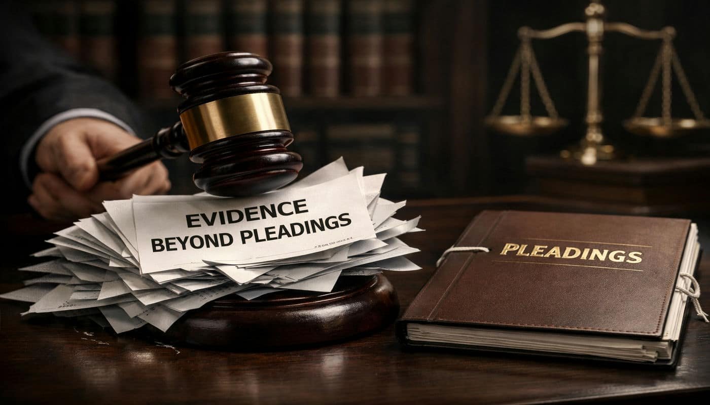 Evidence beyond pleadings